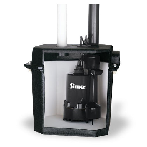 2925B-02 Simer Self-Contained Sump / Laundry Sink Pump (1/4 HP, 18' Max Head, 2880 GPH Max Capacity, 1-1/2" Discharge)