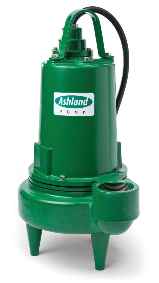 SW300M2-20 Ashland Cast Iron Sewage Ejector Pump (3 HP, 230 Volt, 2-1/2" Max Solids, Manual Switch, 20' Cord)