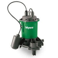 ME40P-1-01 Pentair Myers ME40 Series Cast Iron Effluent Drain Water Pump (Model # 25300D900, 4/10 HP, 115 Volts, 60 Hz, 1650 RPM, Single Phase, 80 GPM, 1-1/2" Discharge, Automatic Piggyback Float Switch, 10' Cord)