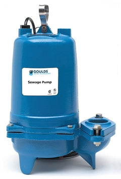WS2038BHF Goulds WS_BHF Series Model 3887BHF Submersible Sewage Pump (2 HP, 200 Volts, 3-Phase, 3500 RPM, 4.44" Impeller, 2" NPT Flange Discharge, 2" Max Solids, 81' Max Head, 221 Max GPM)