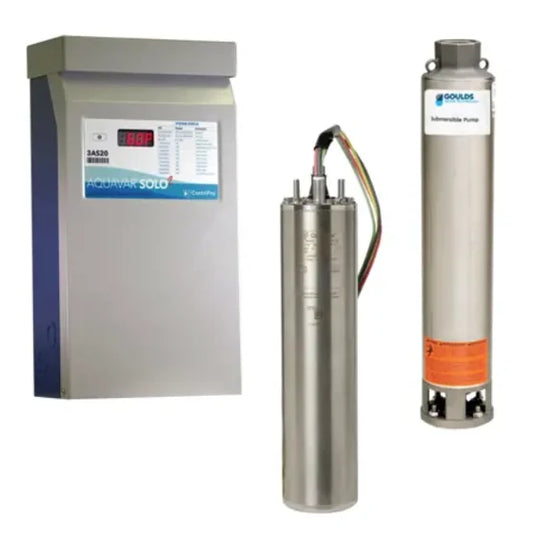18GP3030 Goulds Aquavar ProPak 4" Submersible Well Pump Package with Controller (3 HP, 230 Volts, 3 Phase, 3-Wire, 19 Stages, 1-1/4" NPT Discharge, 18 GPM, 3AS30 Control)