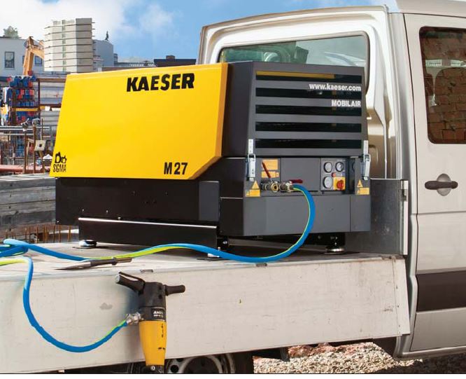 M27 Utility Kaeser Portable Air Compressor (92 CFM, 100 PSI, Diesel, Skid Mount)