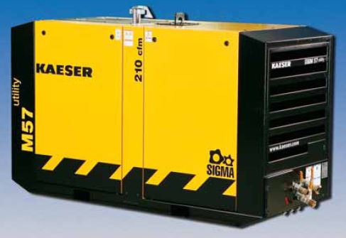 M57 Utility Kaeser Portable Air Compressor (210 CFM, 100 PSI, Diesel, Skid Mount)