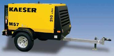 M57 Kaeser Portable Air Compressor (210 CFM, 100 PSI, Diesel, Tow Behind)