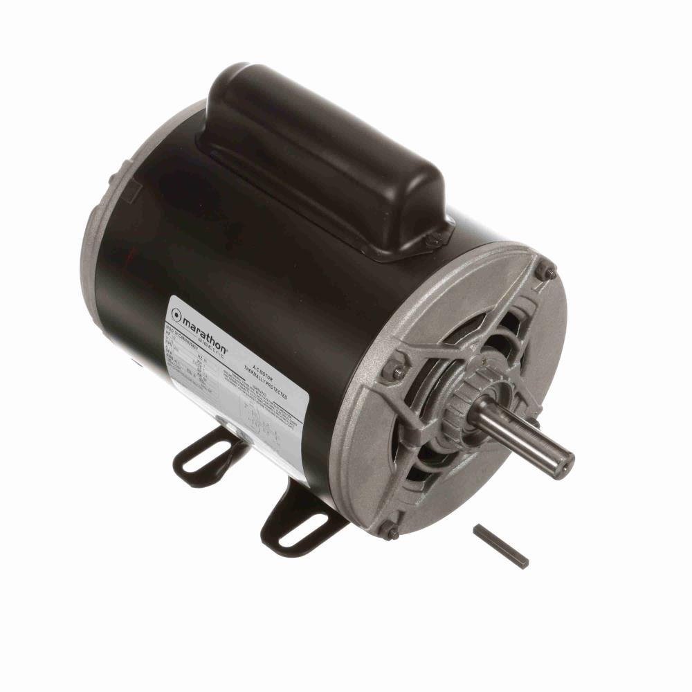9031 Marathon Air Compressor Motor (Capacitor Start, 1/2 HP, 56 Frame, 6.5" Diameter, ODP Enclosure, Single Phase, 115 Volt, CWSE Rotation, Manual Overload, Rolled Steel Material, Rigid Base, Single Shaft)