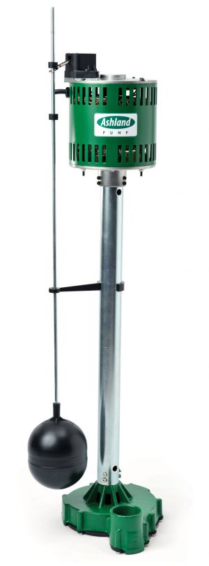 PED50CI Ashland Cast Iron Pedestal Sump Pump (1/2 HP, 115 Volt, 1750 RPM, 3/8" Max Solids, 1-1/2" Discharge, 8' Cord)