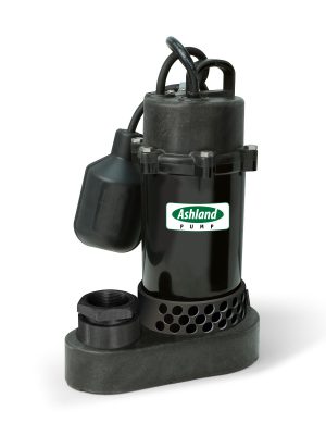 PS50W1-10 Ashland Wide Angle Thermoplastic Sump Pump (1/2 HP, 115 Volt, 3/8" Max Solids, 1-1/2" Discharge, 10' Cord)