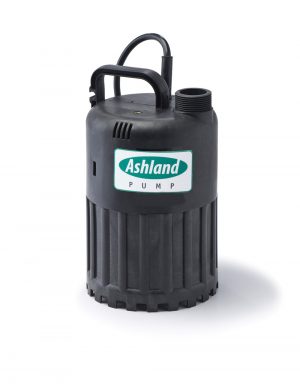 UT56 Ashland Thermoplastic, Submersible Utility Pump (1/3 HP, 115 Volt, 3450 RPM, 1/8" Max Solids, 1-1/4" Discharge, 10' Cord, Manual Switch)