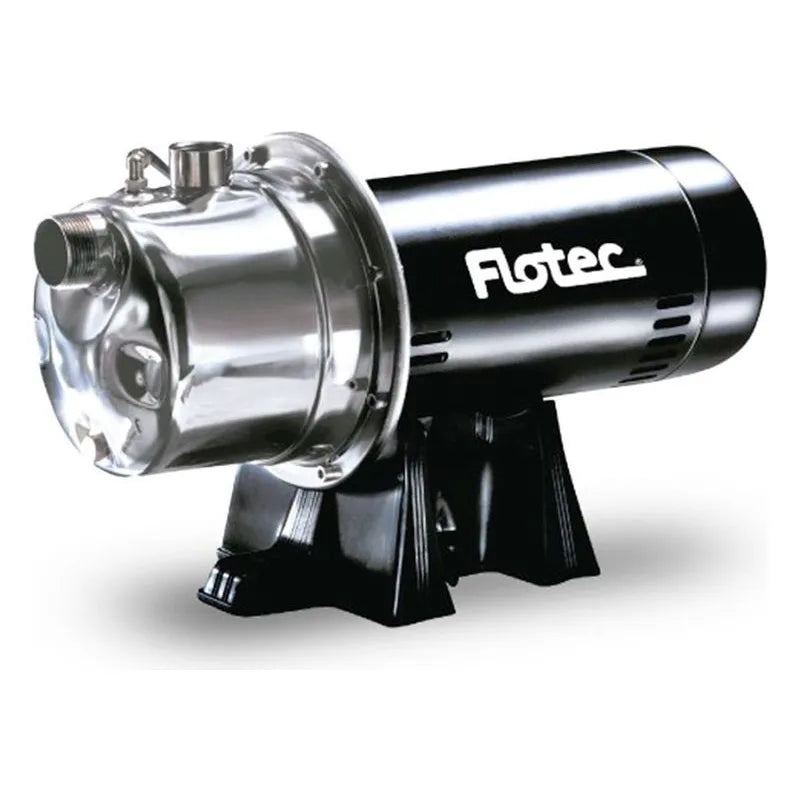 FP4822-08 Pentair Flotec Shallow Well Jet Pump (Stainless Steel Body, 3/4 HP, 115/230 Volt, 60 Hz, 11 GPM, 1.25" NPT Suction, 1" NPT Discharge)